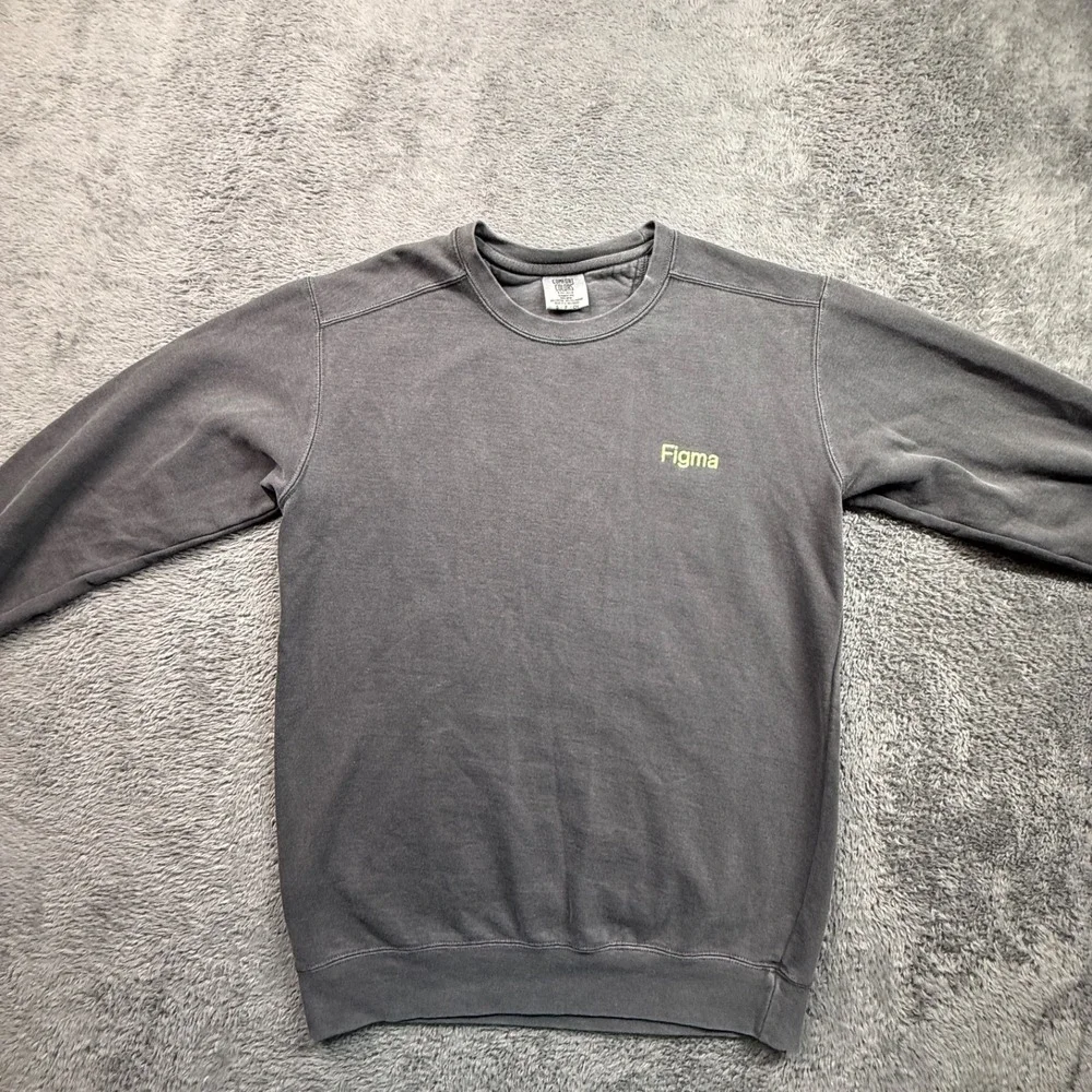 Figma Design 2025 Config Sweatshirt Mens S Fleece Pullover Crew Neck Stone Gray